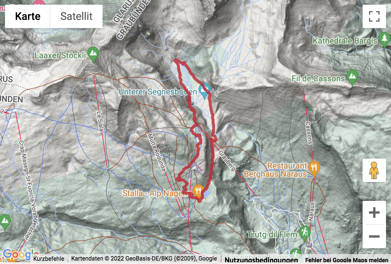 Carte Google avec l'itinéraire