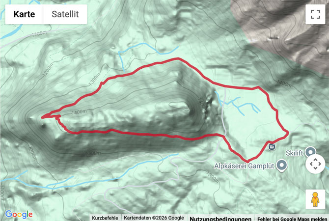 Routenskizze zur Panoramawanderung rund um den Wildhauser Stein