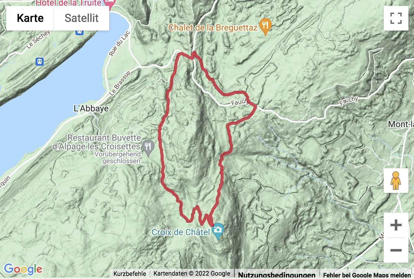 Übersichts-Routenkarte für die Rundwanderung auf dem Col du Mollendruz