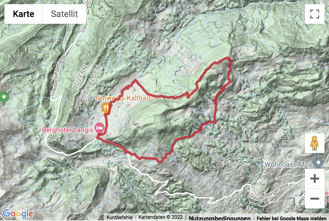 Übersichtskarte Rundwanderung Jänzi Panorama Trail