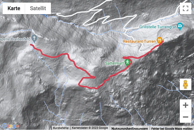 Übersichtskarte Winterwanderung auf dem Breitenfeld Panoramaweg