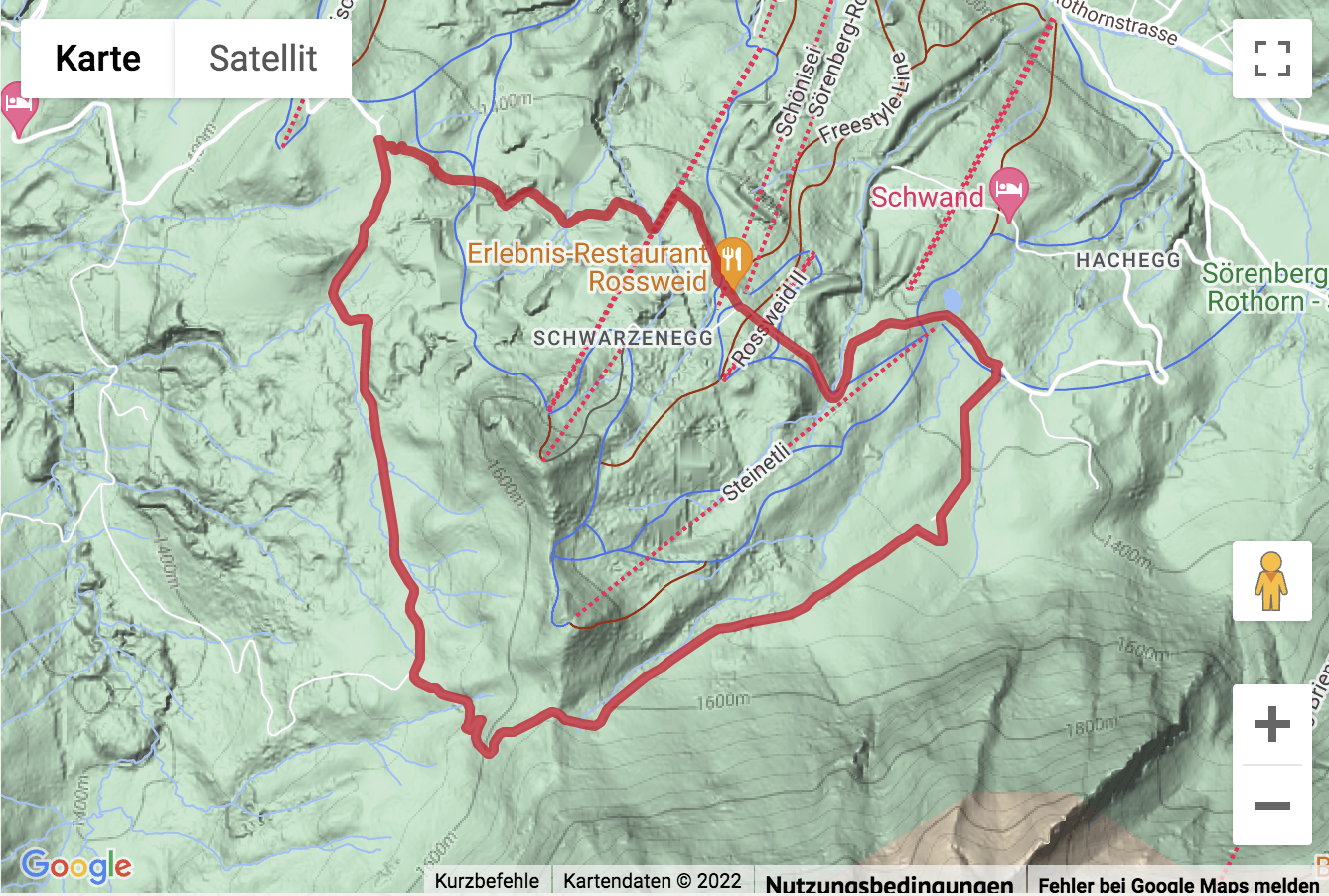 Übersichtskarte Rundwanderung von Sörenberg-Rossweid über die Blattenegg