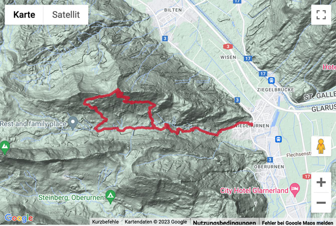 Carte Google avec l'itinéraire