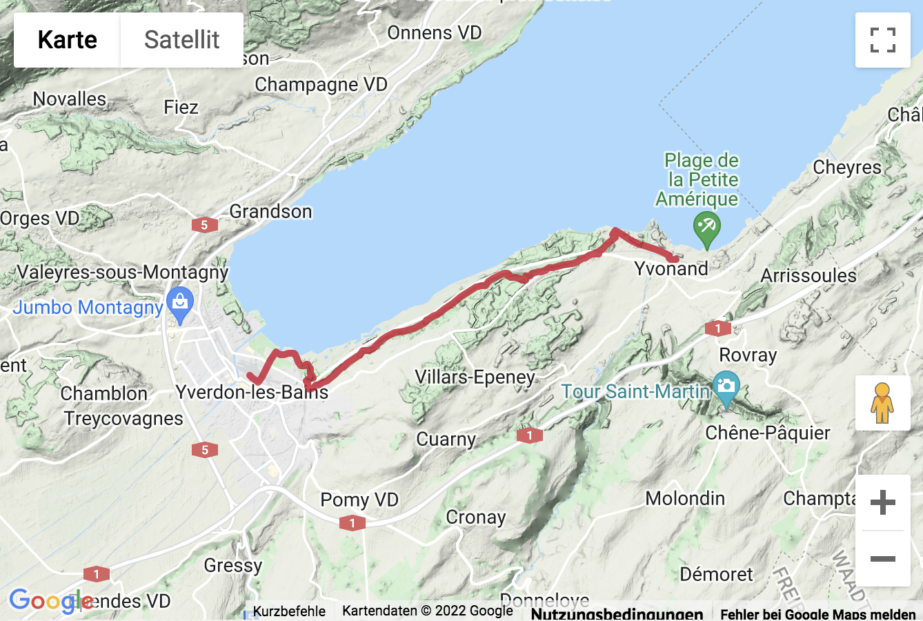 Übersichtskarte Wanderung zum Naturschutzgebiet Champ-Pittet