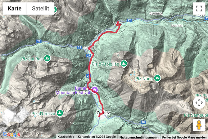 Übersichts-Routenkarte