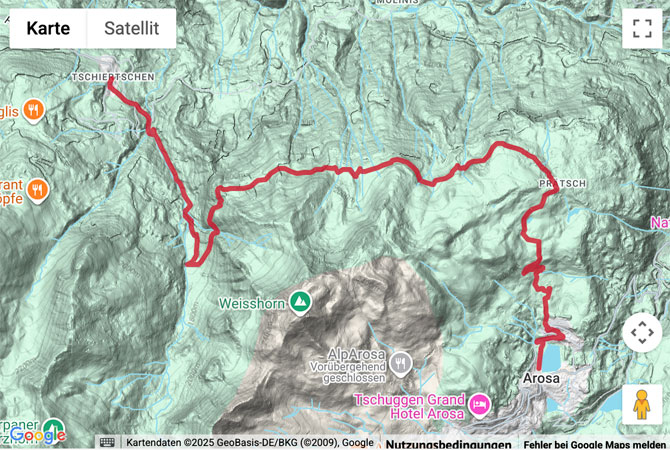 Übersichts-Routenkarte