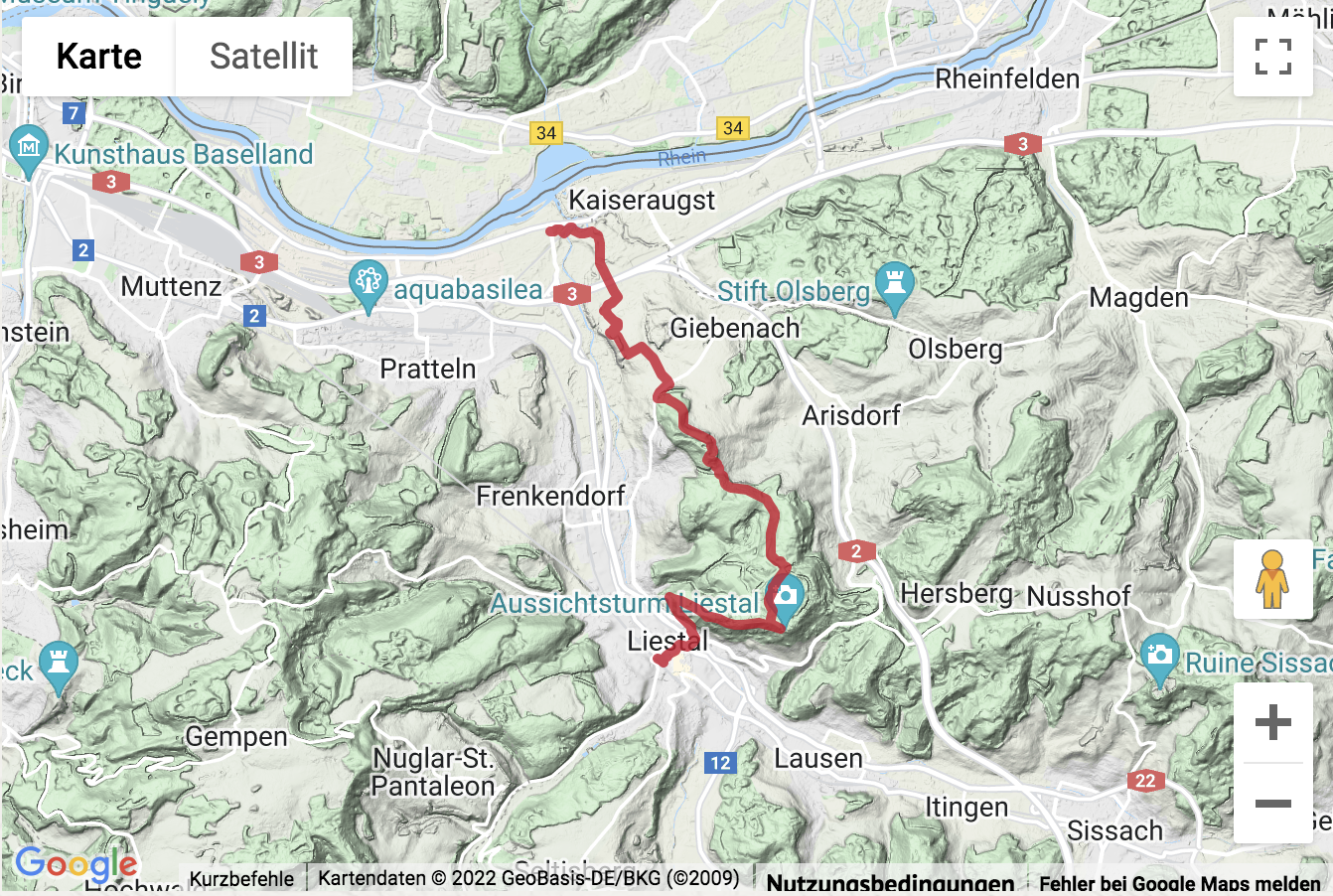 Wanderung über den Schleifenberg nach Augusta Raurica