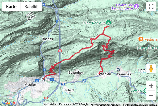 Carte de situation Wanderung zum höchsten Punkt im Kanton Jura