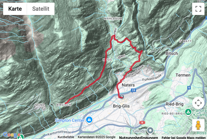 Übersichts-Routenkarte