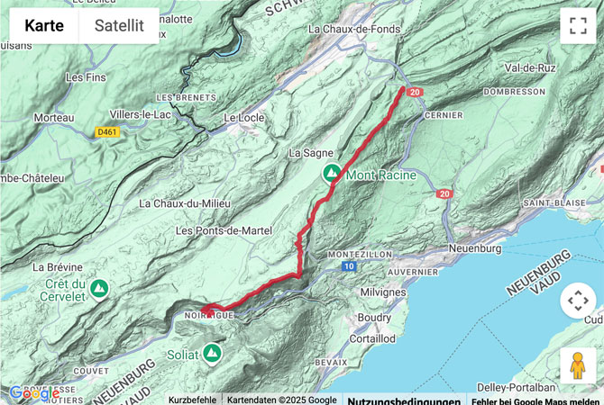 Übersichts-Routenkarte