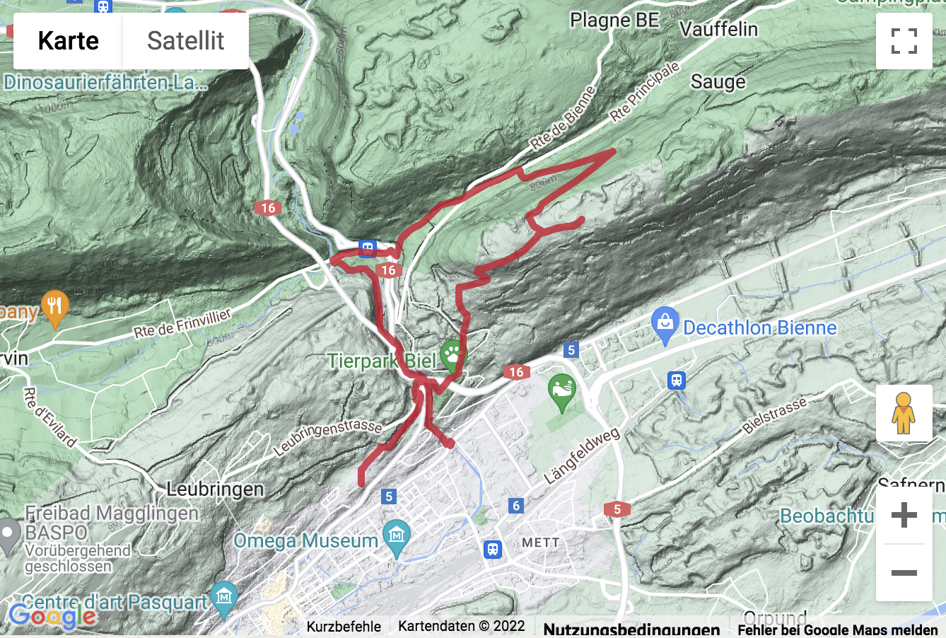 Carte de situation Randonnée par la montagne des Biennois