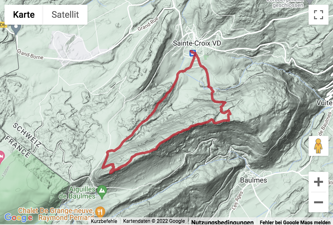 Carte de situation Gratwanderung über die Aiguilles de Baulmes