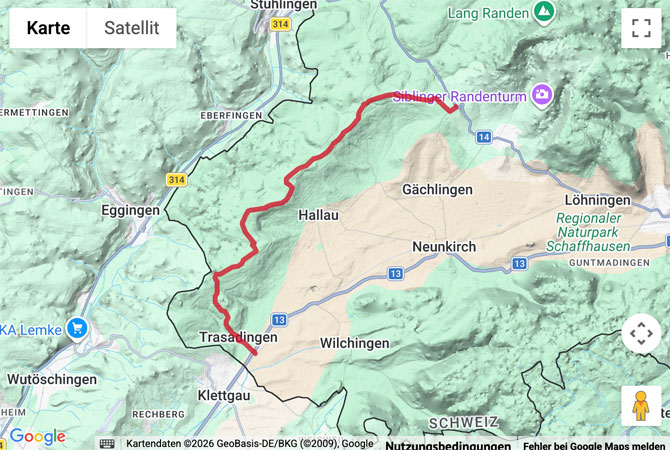 Routenskizze zur Blauburgunder Panoramaweg