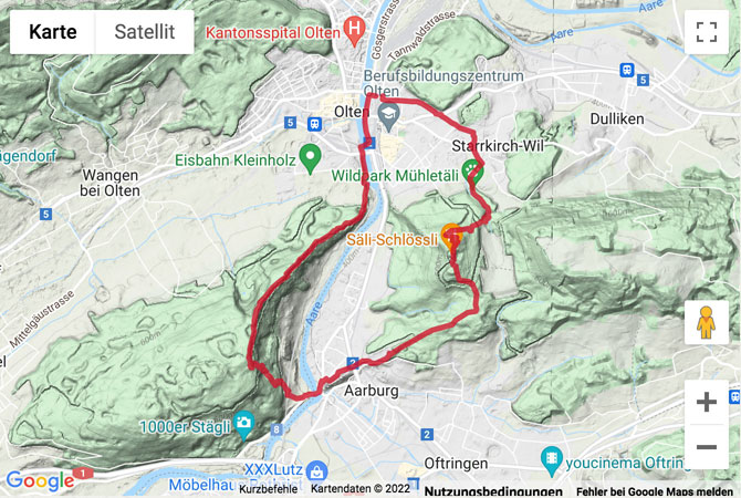 Carte de situation Wanderung zum Sälischlössli und zum Born