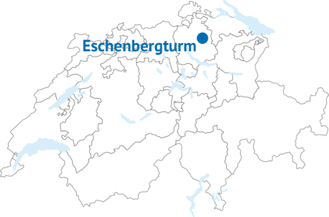 Geografische Lage des Eschenbergturms Geografische Lage des Eschenbergturms