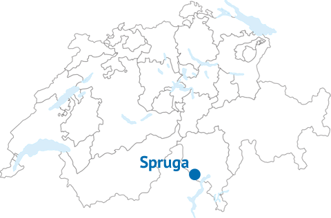 Geografische Lage von Spruga