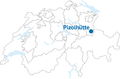 Geografische Lage der Pizolhütte Geografische Lage der Pizolhütte