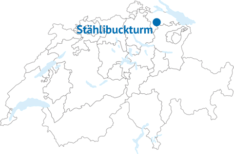 Geografische Lage des Stählibuckturms Geografische Lage des Stählibuckturms