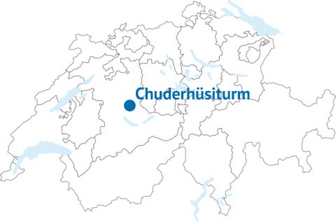 Geografische Lage des Chuderhüsiturms Geografische Lage des Chuderhüsiturms