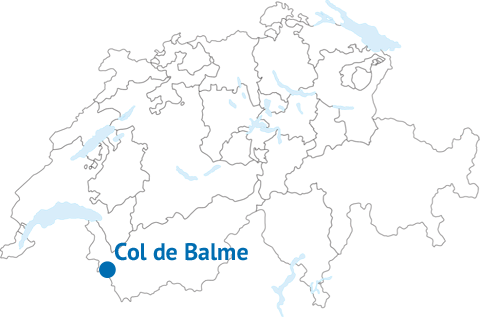 Geografische Lage des Col de Balme Geografische Lage des Col de Balme
