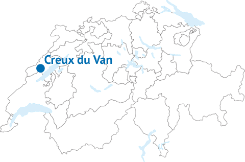 Geografische Lage des Creux du Vans