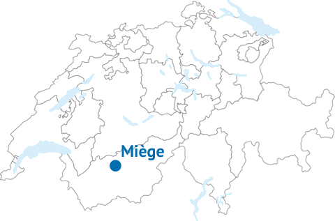 Geografische Lage von Miège
