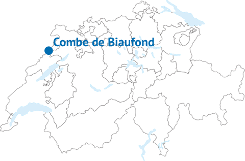 Geografische Lage der Combe de Biaufond