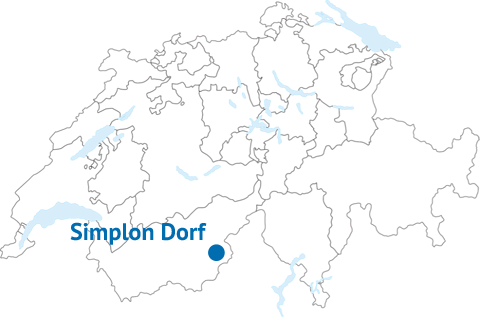 Geografische Lage von Simplon Dorf