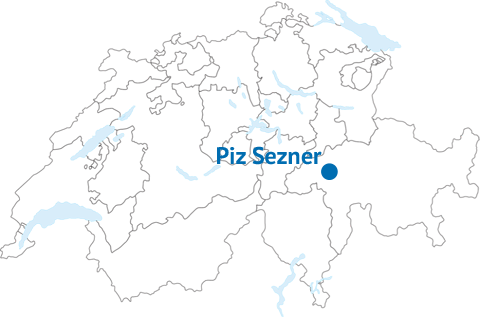 Geografische Lage des Piz Sezners