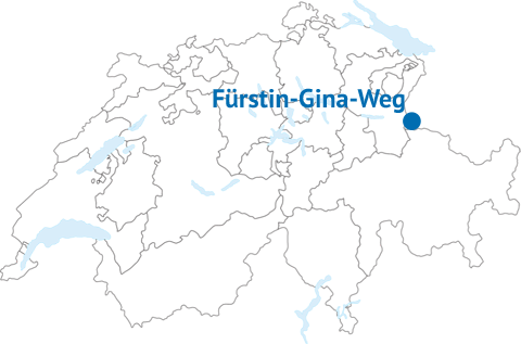 Geografische Lage des Fürstin-Gina-Weges Geografische Lage des Fürstin-Gina-Weges